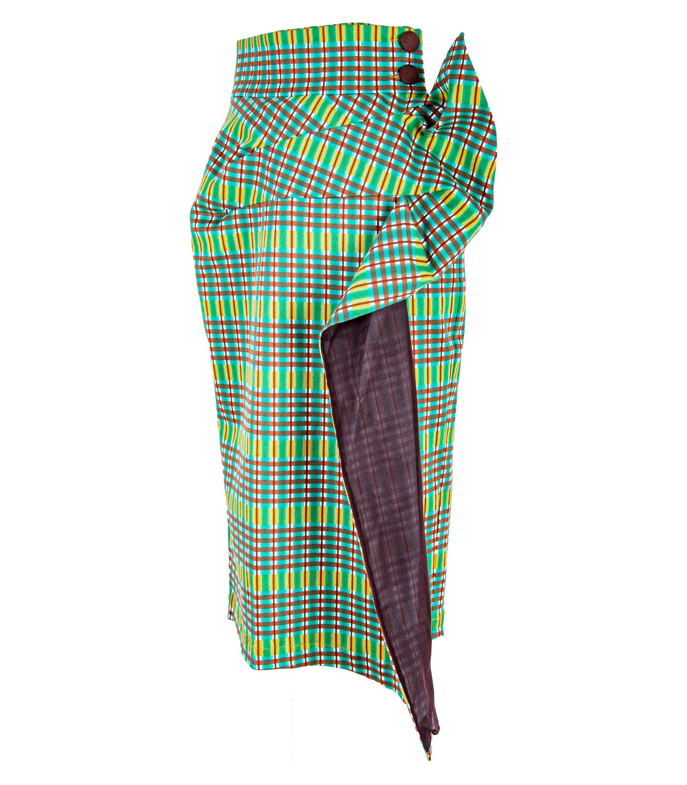High-Waisted Asymmetrical Pencil Skirt - Image 2