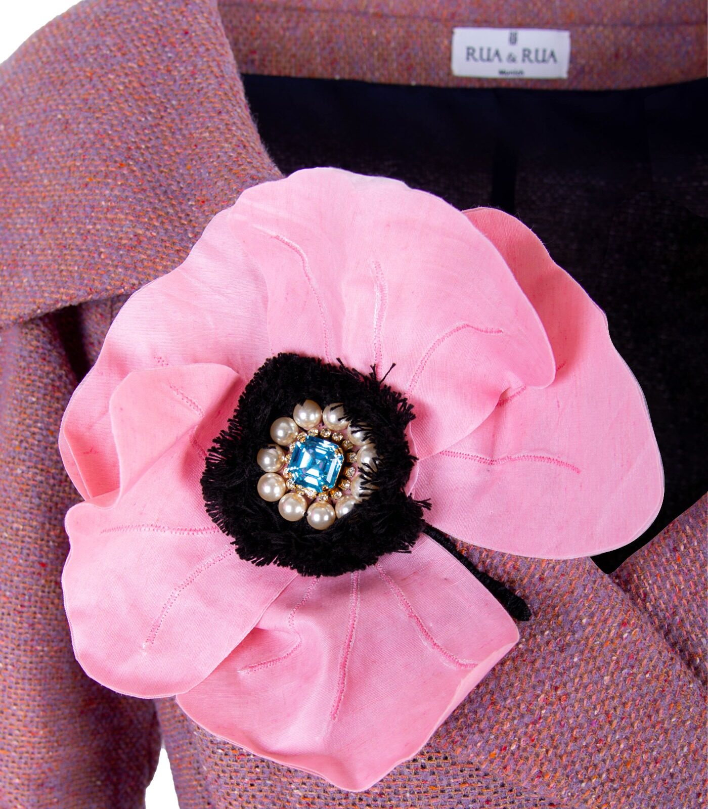 Wool Wrap Dress With Flower Decoration - Image 5