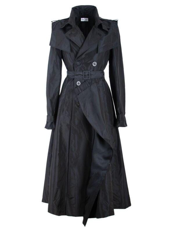Silk Double-Breasted Trench Coat