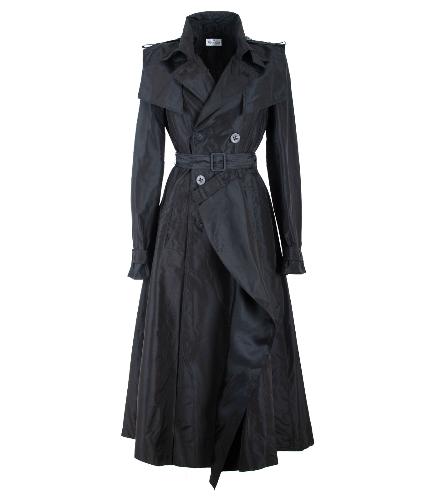 Silk Double-Breasted Trench Coat