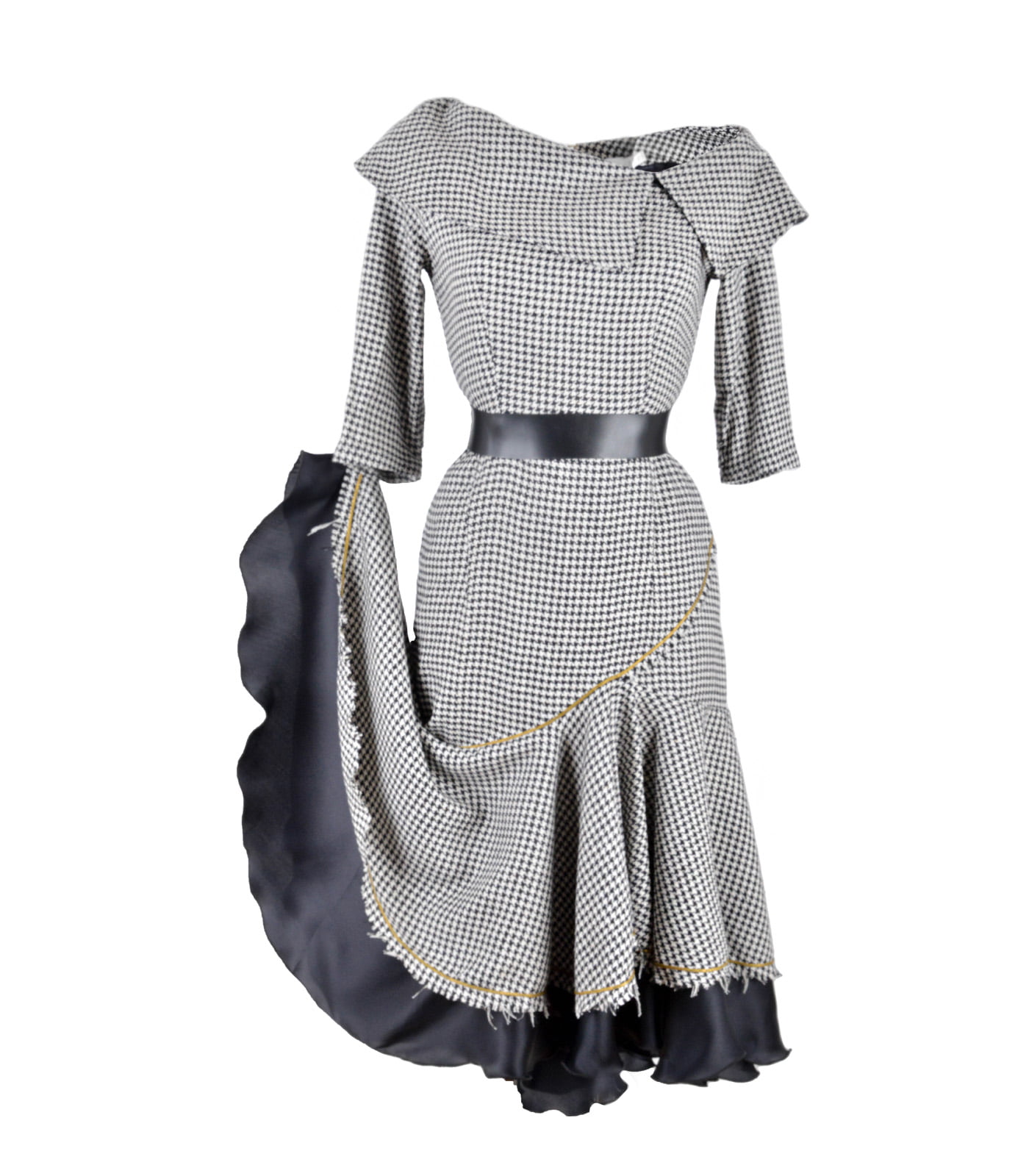 Asymmetrical Mermaid Off-Shoulder Silk Dress - Image 3