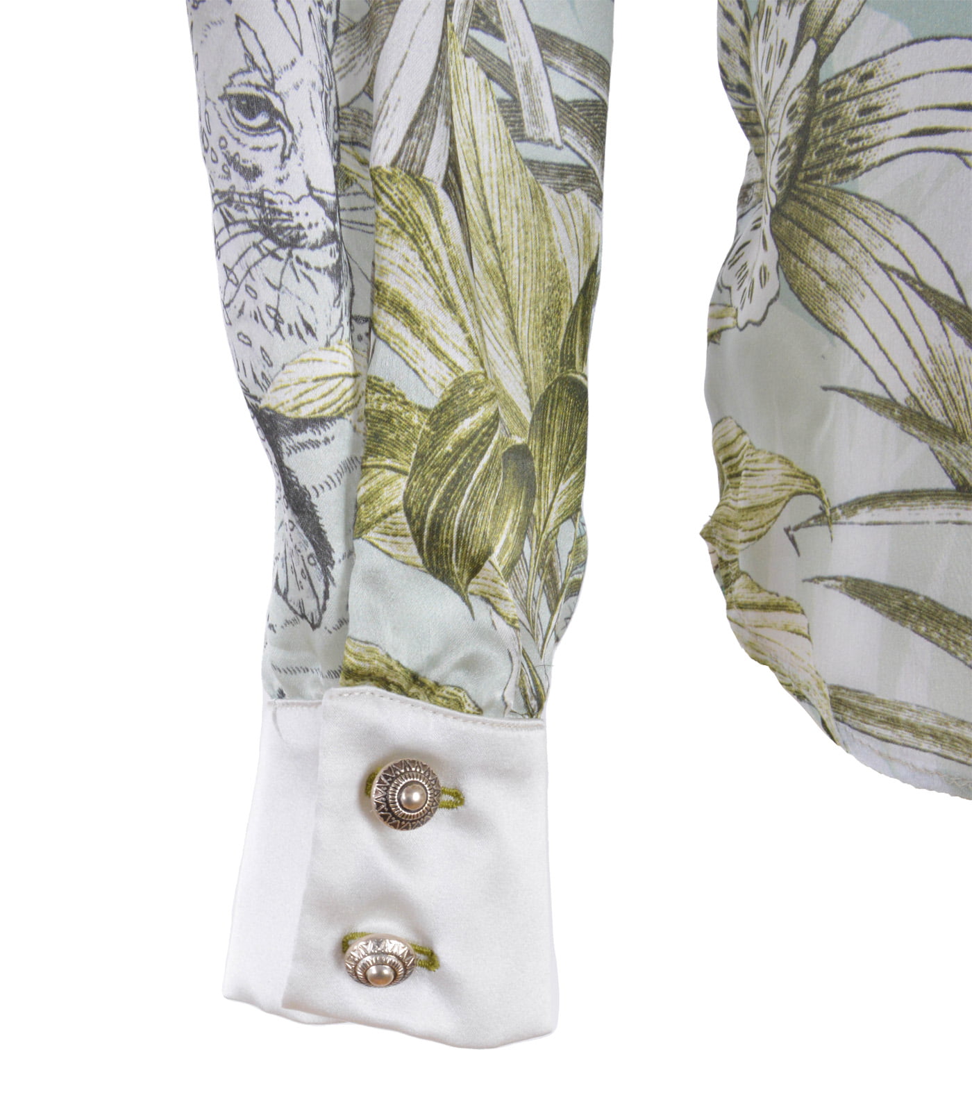 Dual-Fabric Silk Satin Shirt - Image 4
