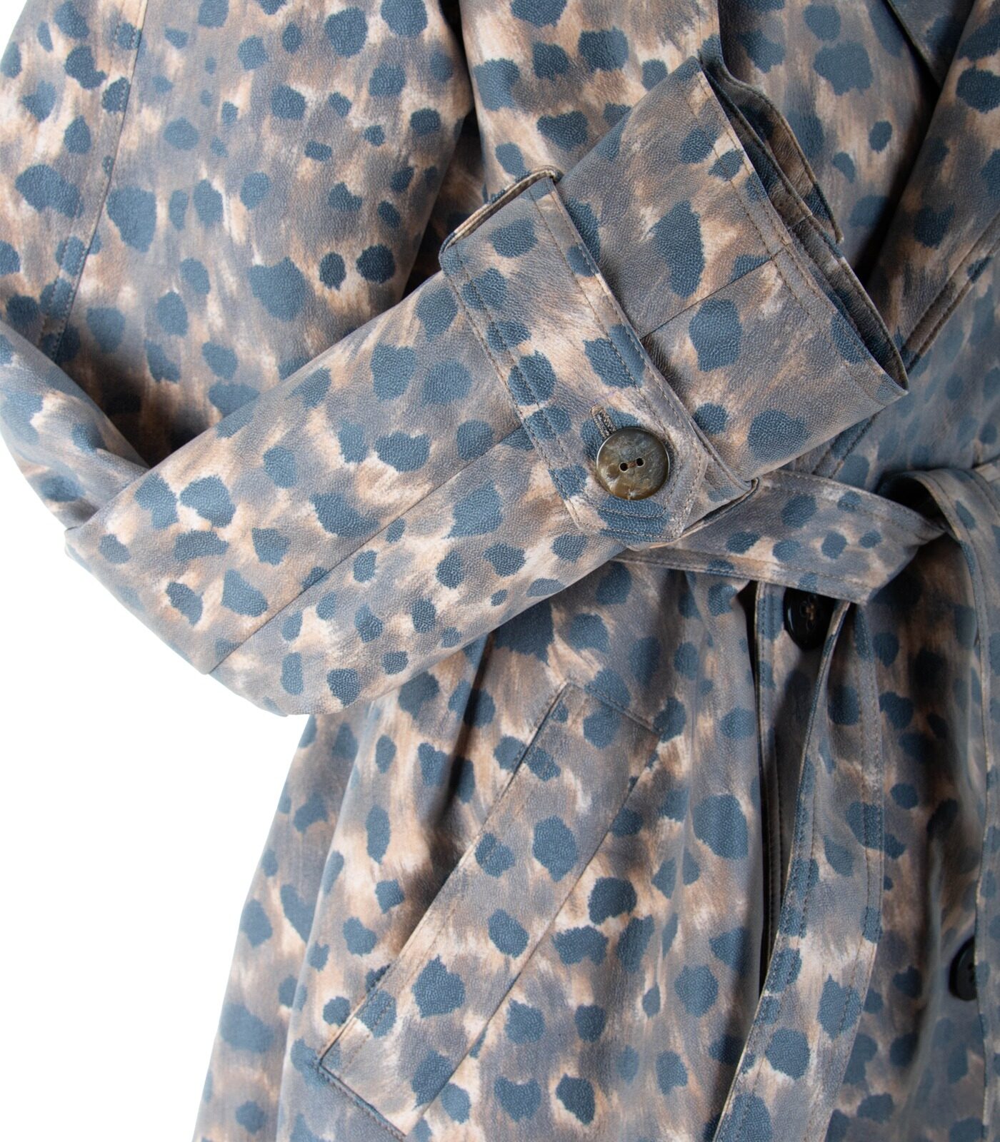 Coated Cotton Double-Breasted Trench Coat - Image 4