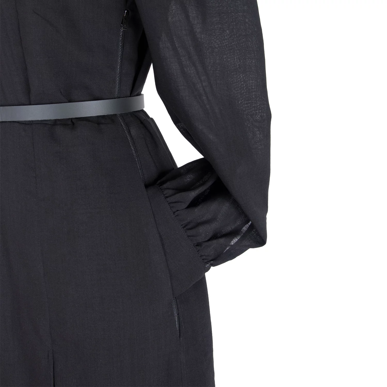 Ruffled Wool Midi Dress With Silk Lining - Image 5