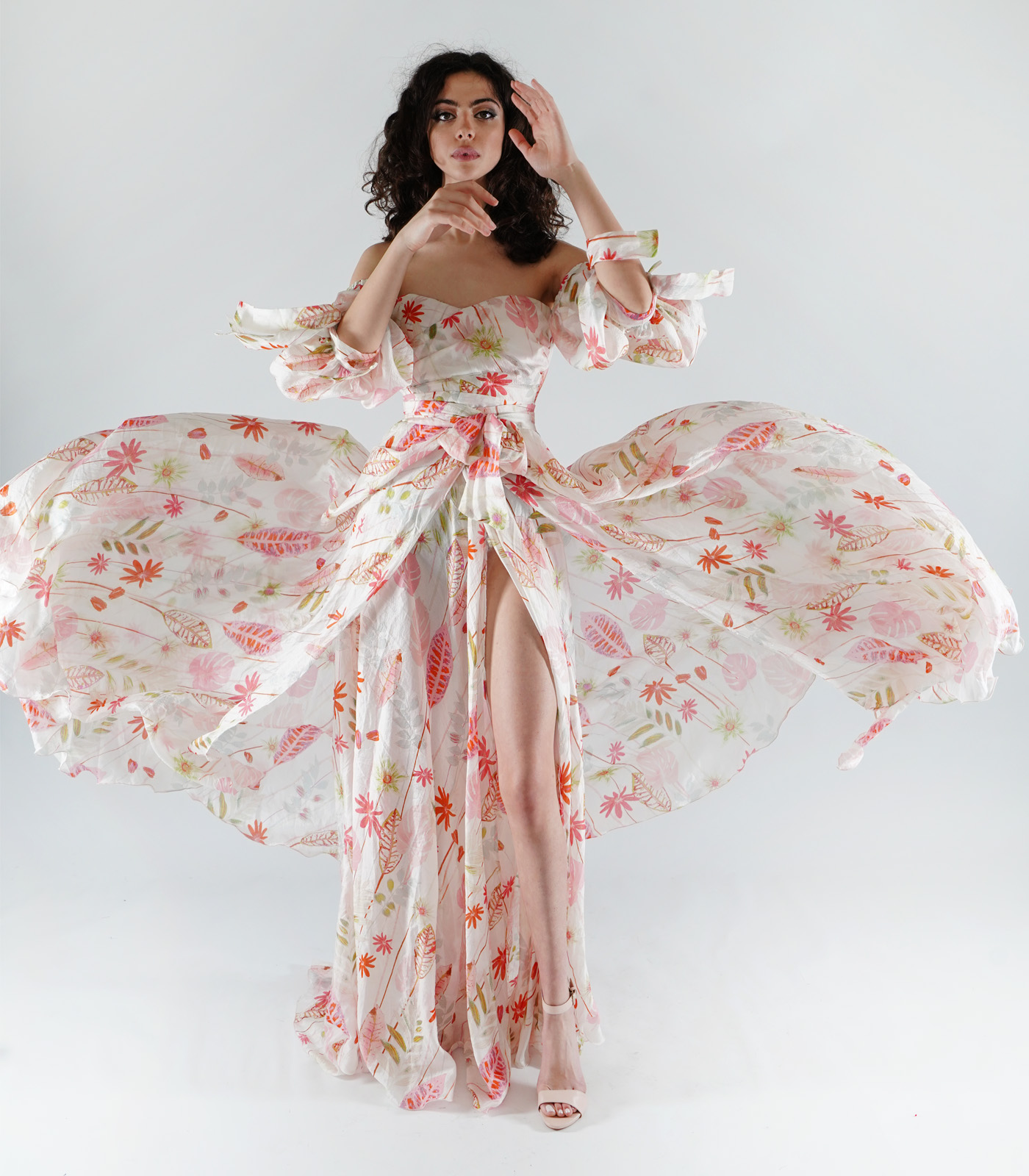 Off-Shoulder Silk Bustier Long Dress - Image 6
