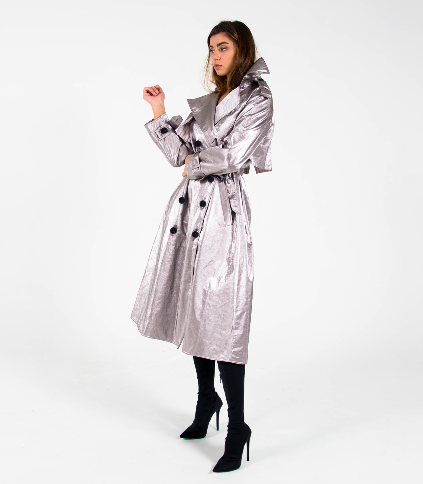 Cotton Double-Breasted Trench Coat - Image 2