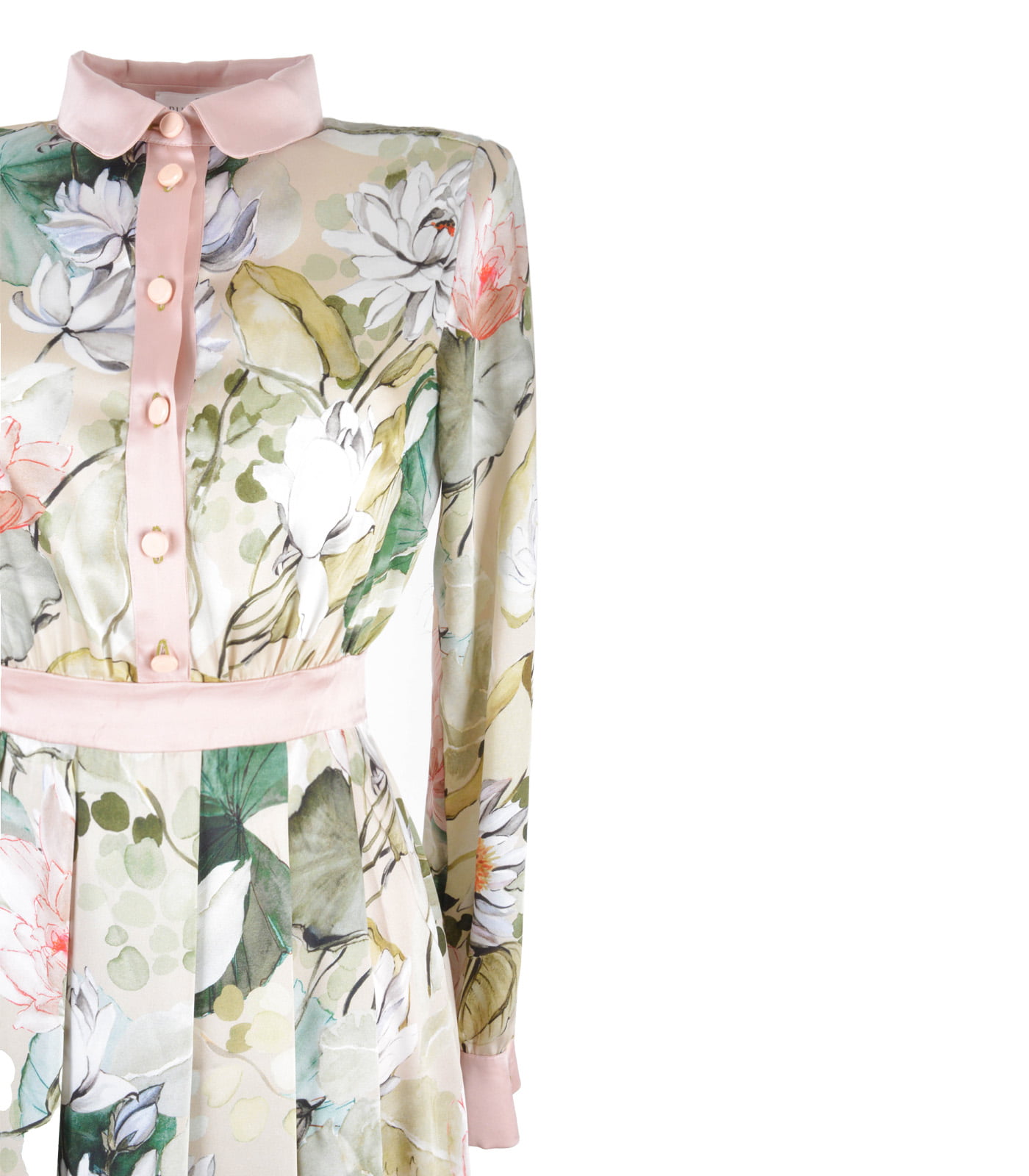 Dual-Fabric Silk Dress - Image 4