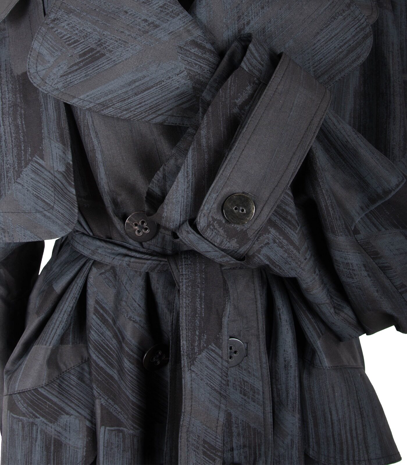 Oversized Silk Double-Breasted Trench Coat - Image 6