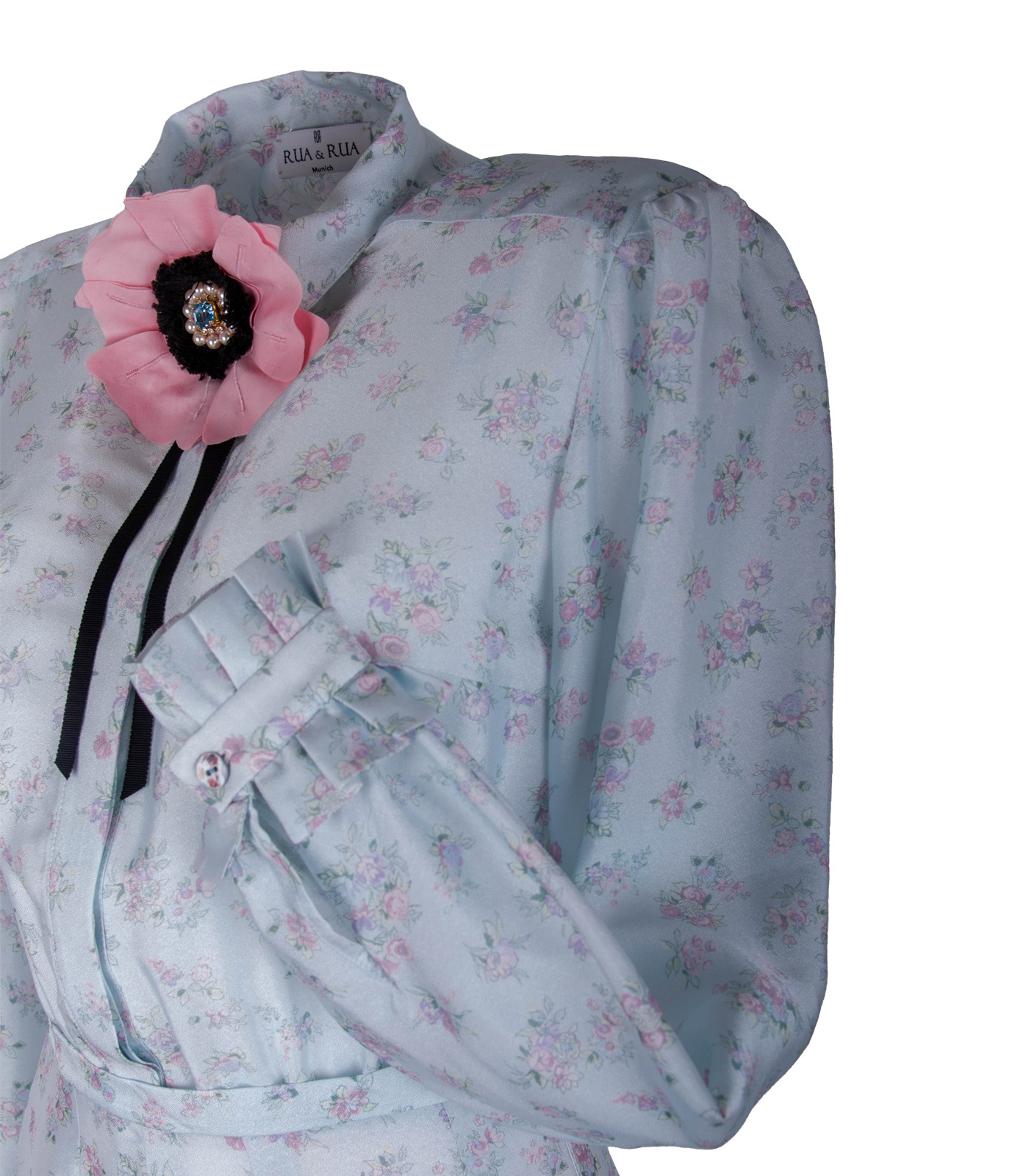 Silk Pleat Dress With Flower Brooch - Image 5