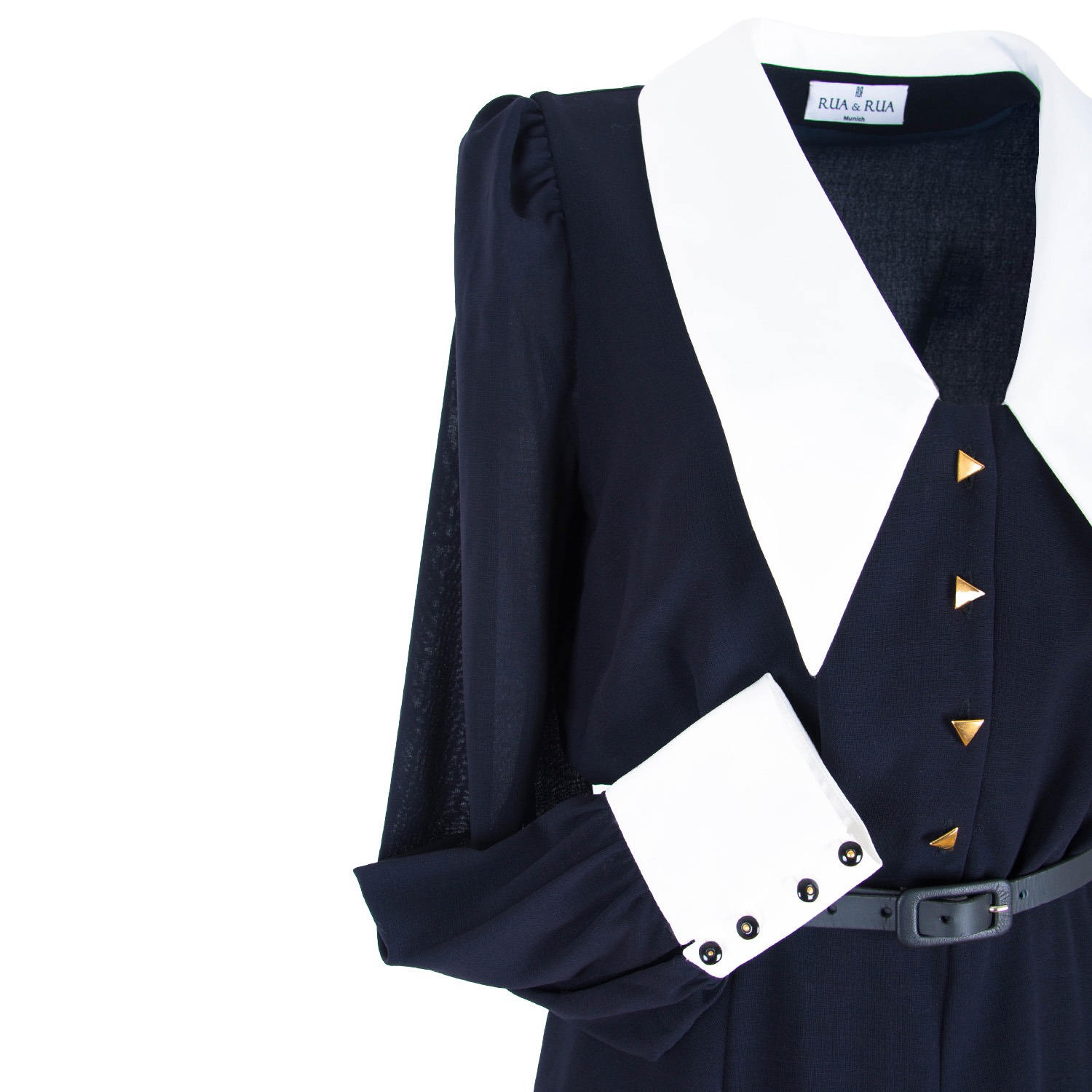 Wool Midi Dress With Wide Silk Collar - Image 4
