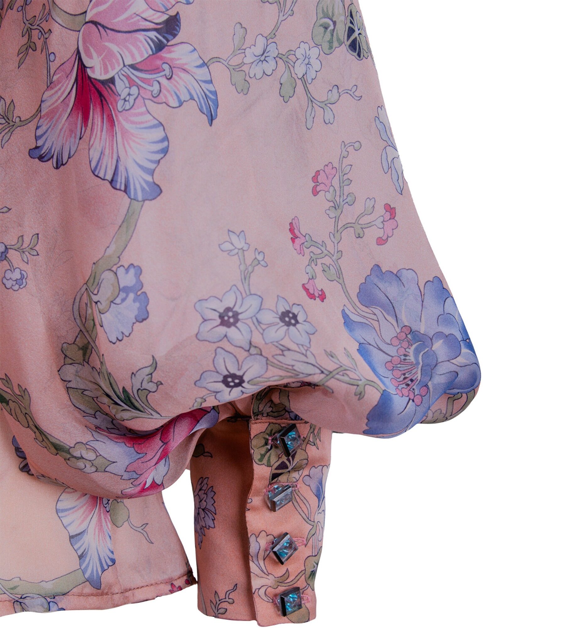 Floral Sheer Silk Shirt With Bow Collar - Image 4