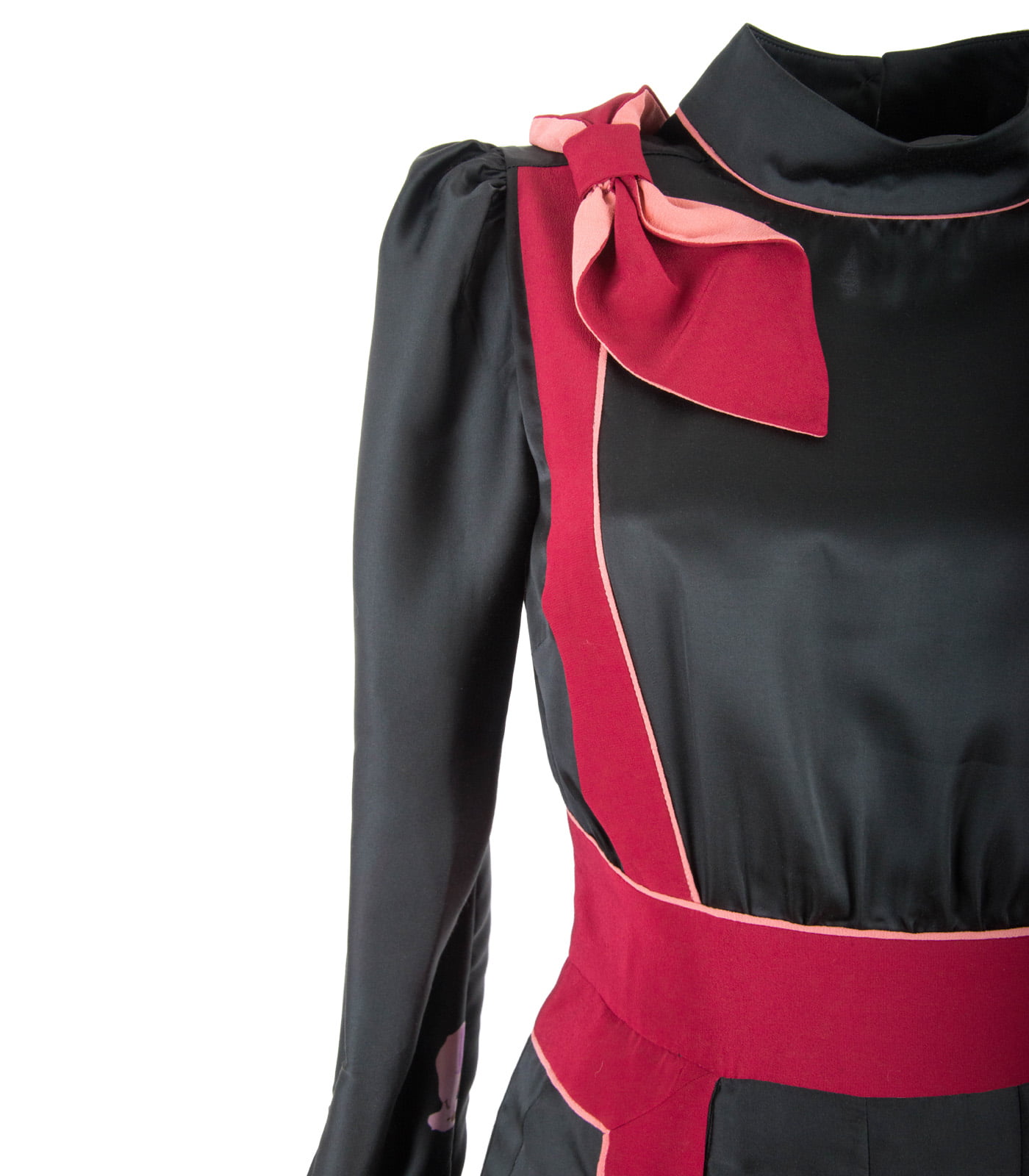 Dual-Fabric Silk Midi Dress - Image 5