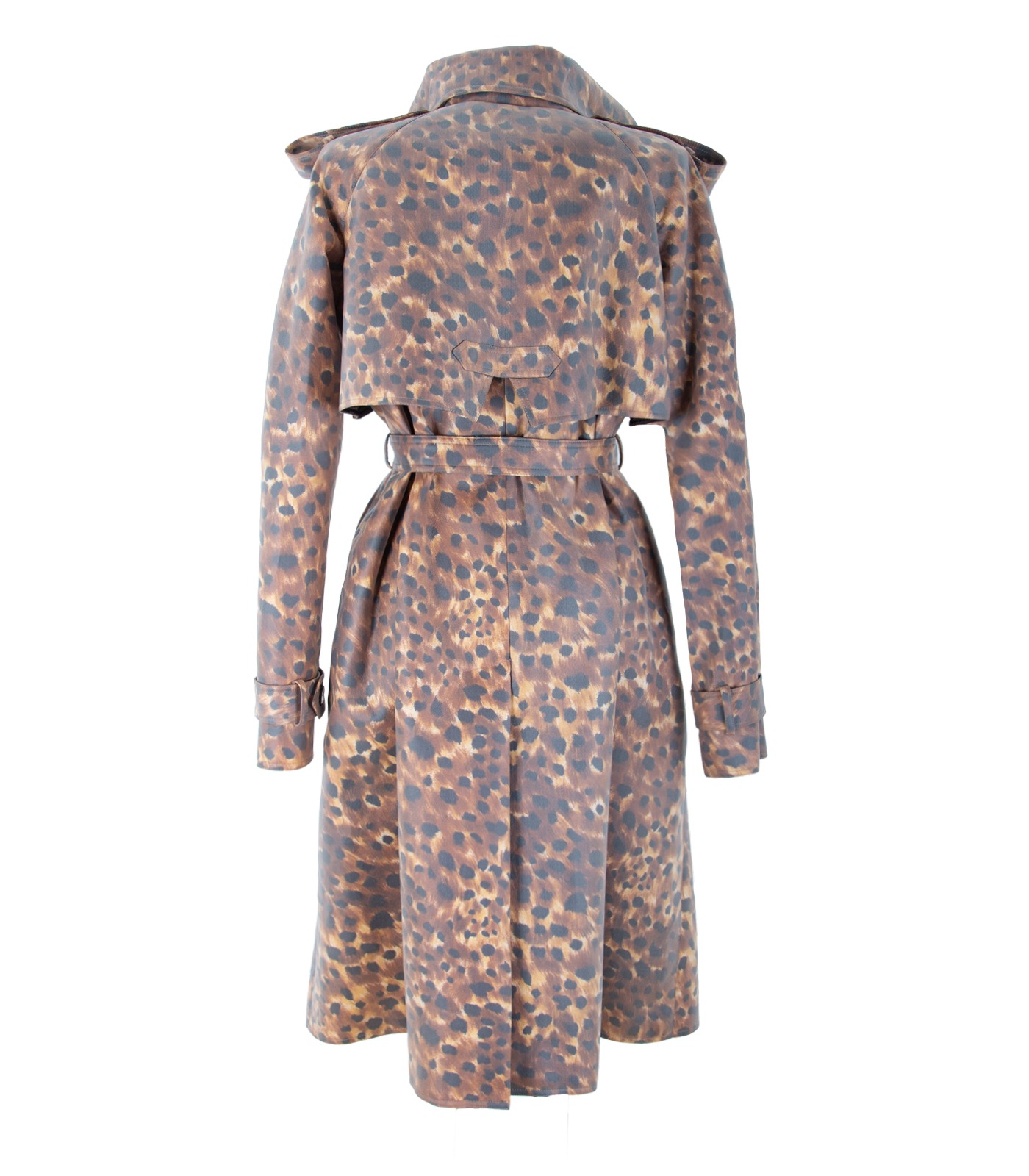Coated Cotton Double-Breasted Trench Coat - Image 4