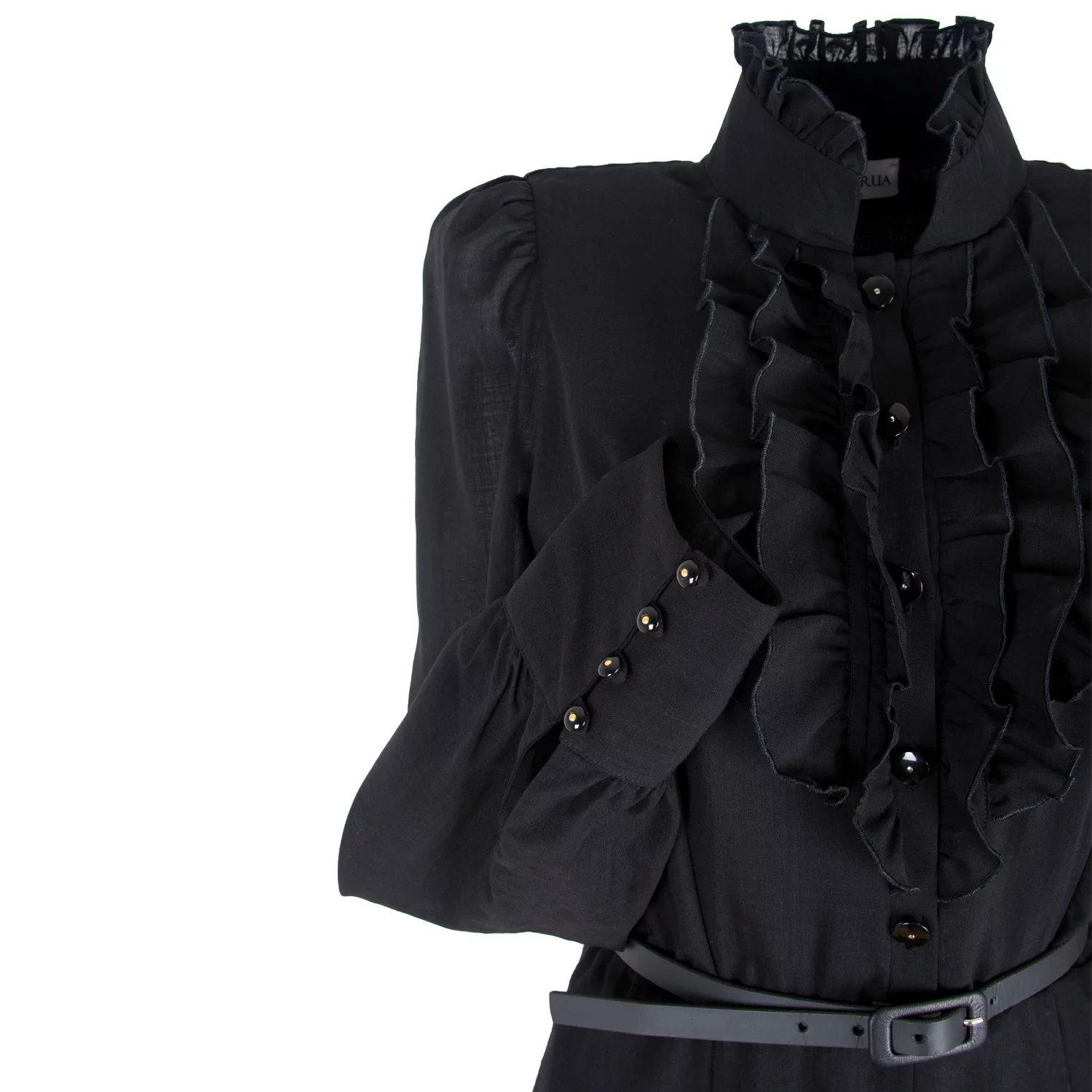 Ruffled Wool Midi Dress With Silk Lining - Image 3