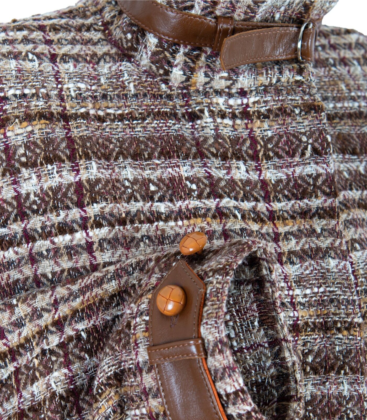 Oversized Tweed & Leather Blouson Jacket - Image 5