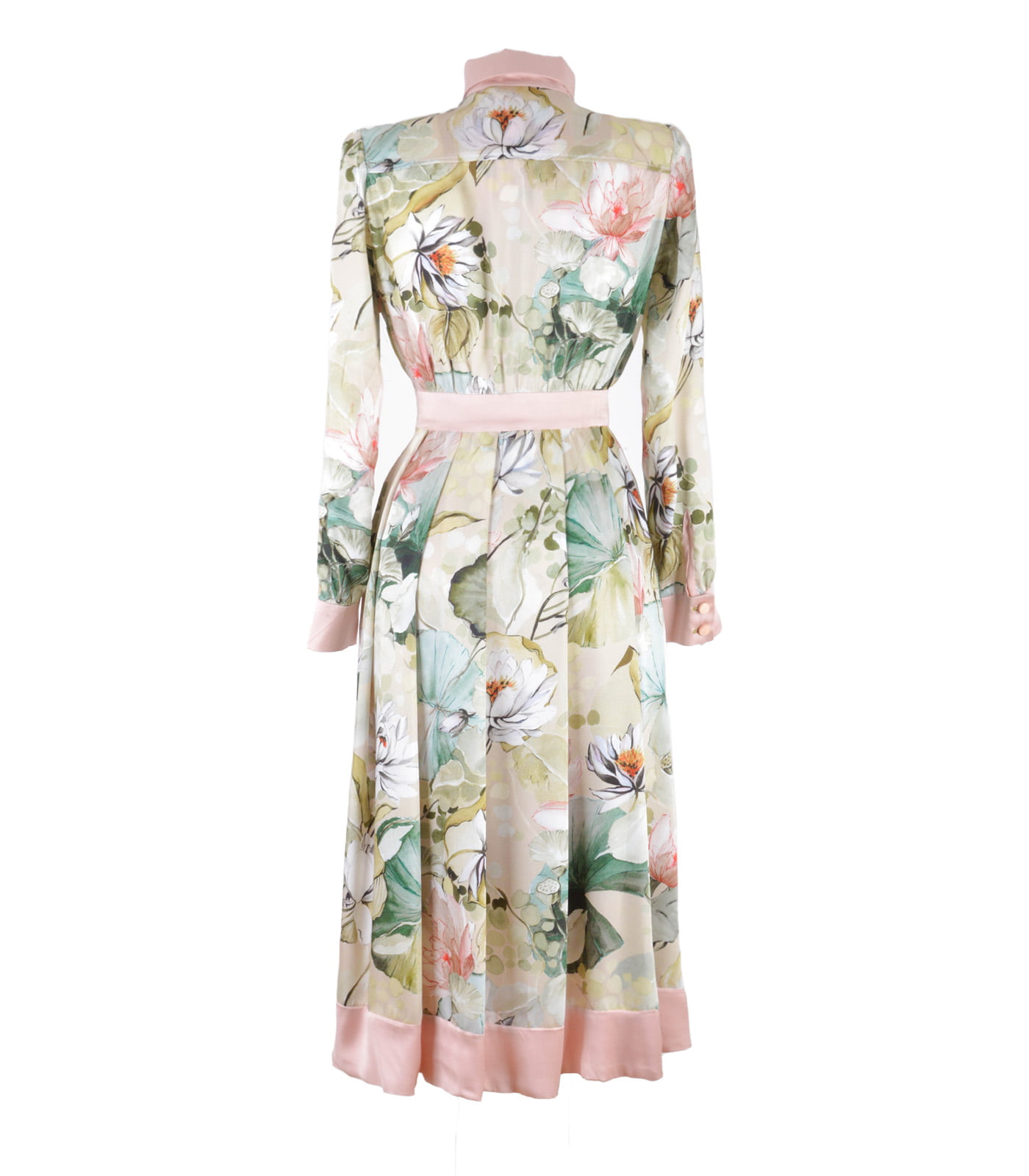 Dual-Fabric Silk Dress - Image 5