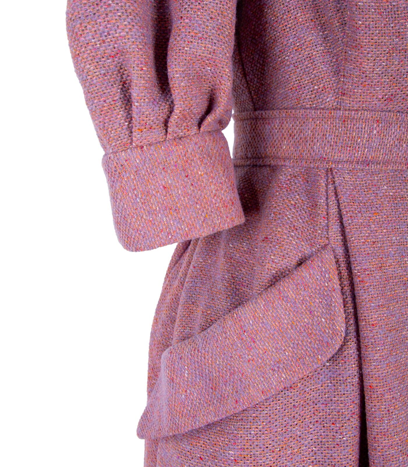 Wool Wrap Dress With Flower Decoration - Image 6