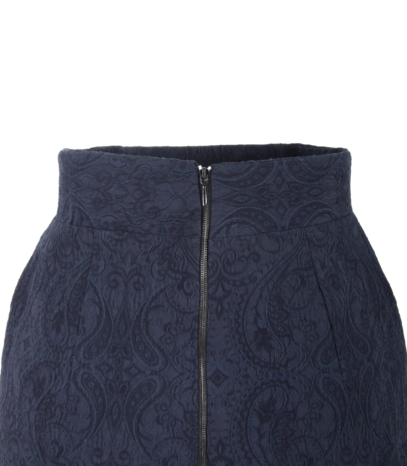 High-Waisted Dual-Fabric Long Skirt With Buttons - Image 6