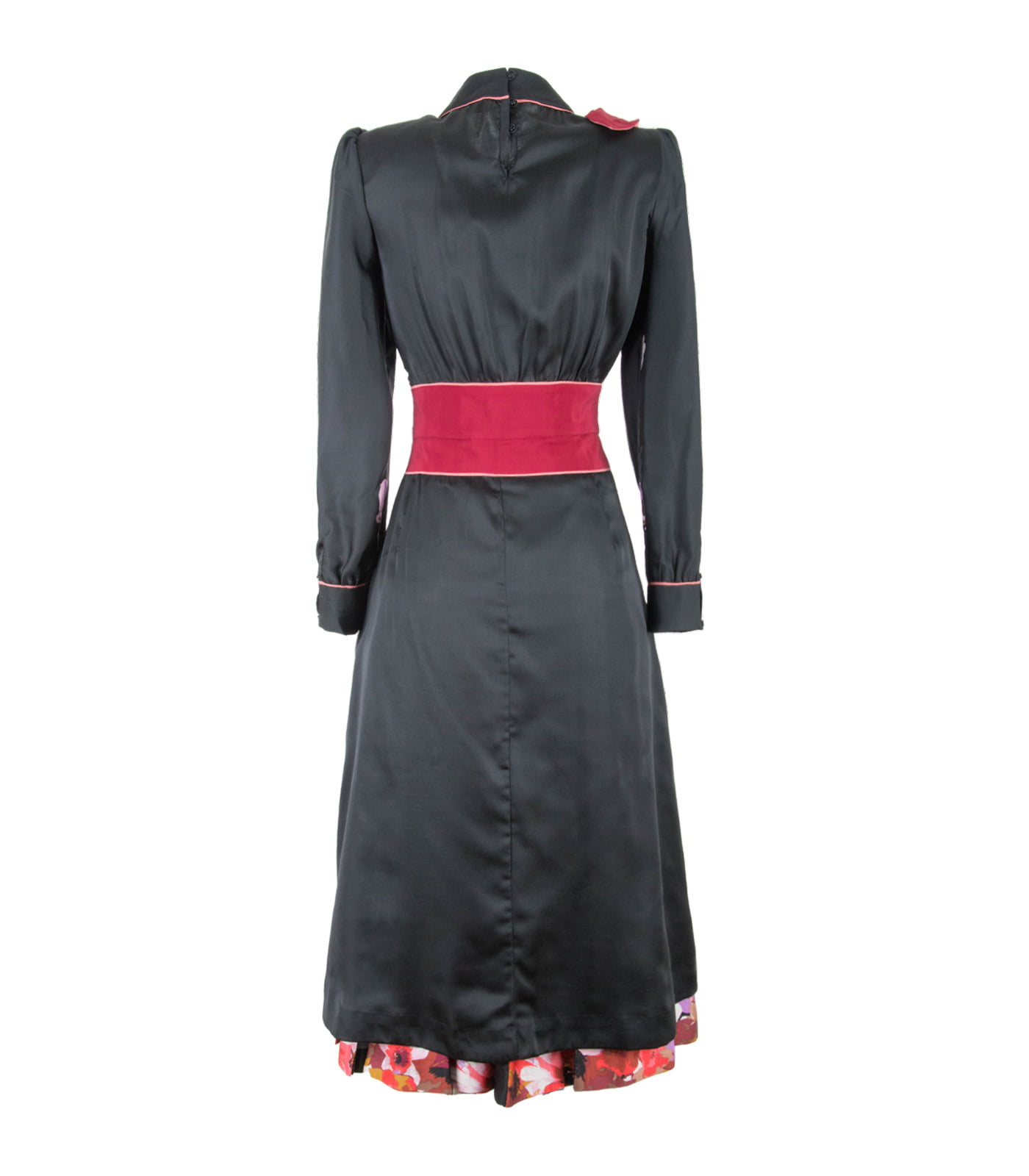 Dual-Fabric Silk Midi Dress - Image 6