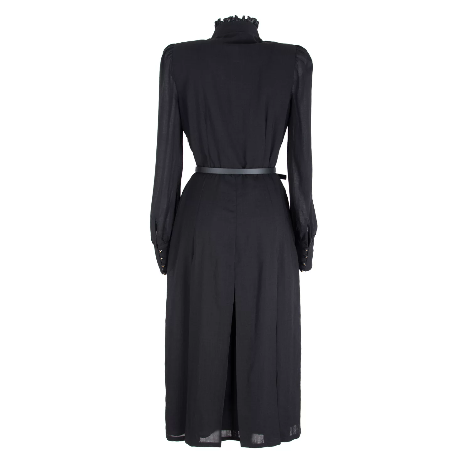 Ruffled Wool Midi Dress With Silk Lining - Image 6
