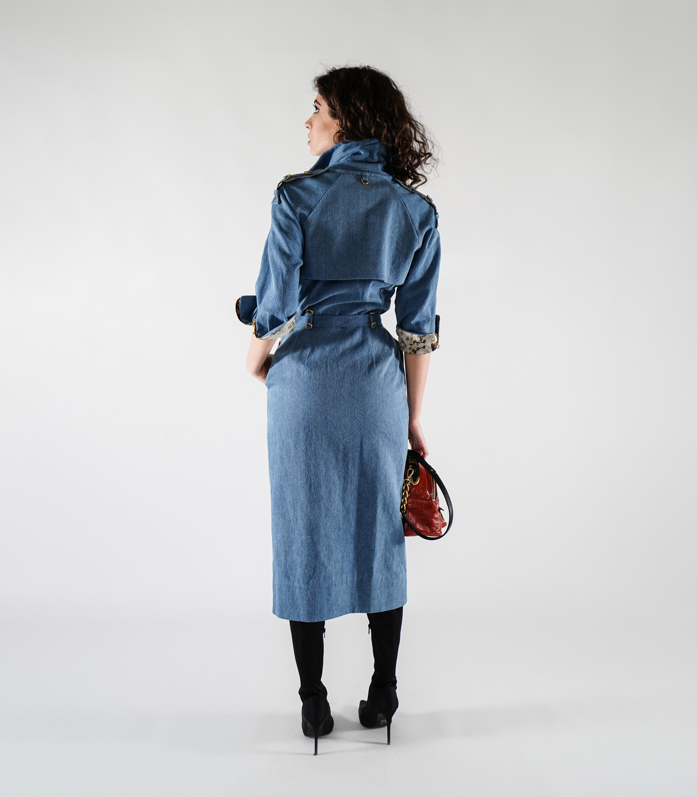 Denim Casual Pencil Dress - Image 5