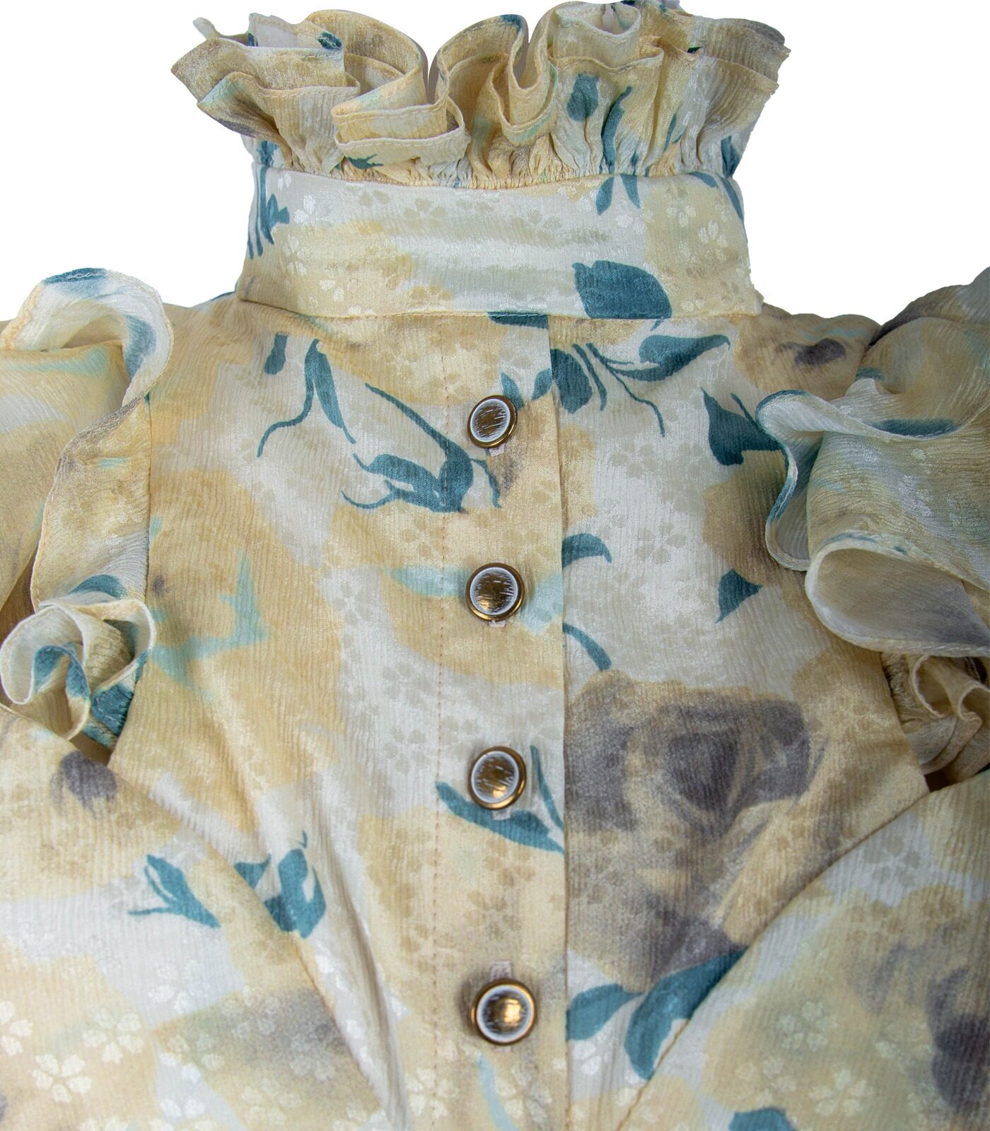 Silk Cut Out Ruffled Dress - Image 7