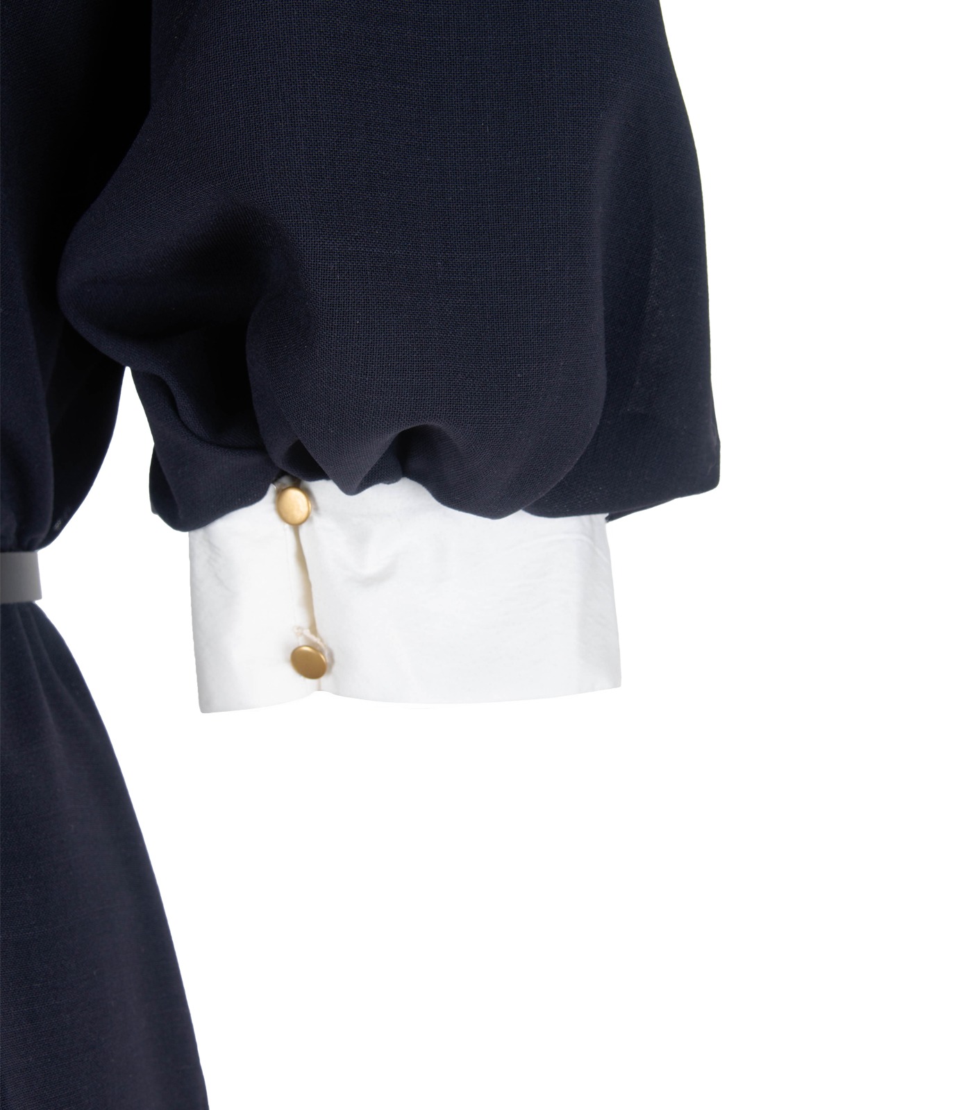 Wool Midi Dress With Wide Silk Collar And Bow - Image 6