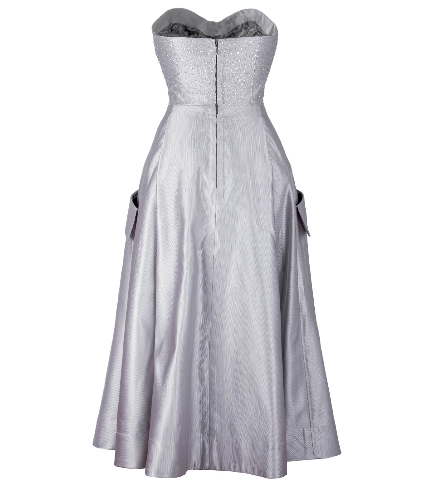 Silk Corset Bustier Dress With Embroidery And Embellishments Of Crystals - Image 6