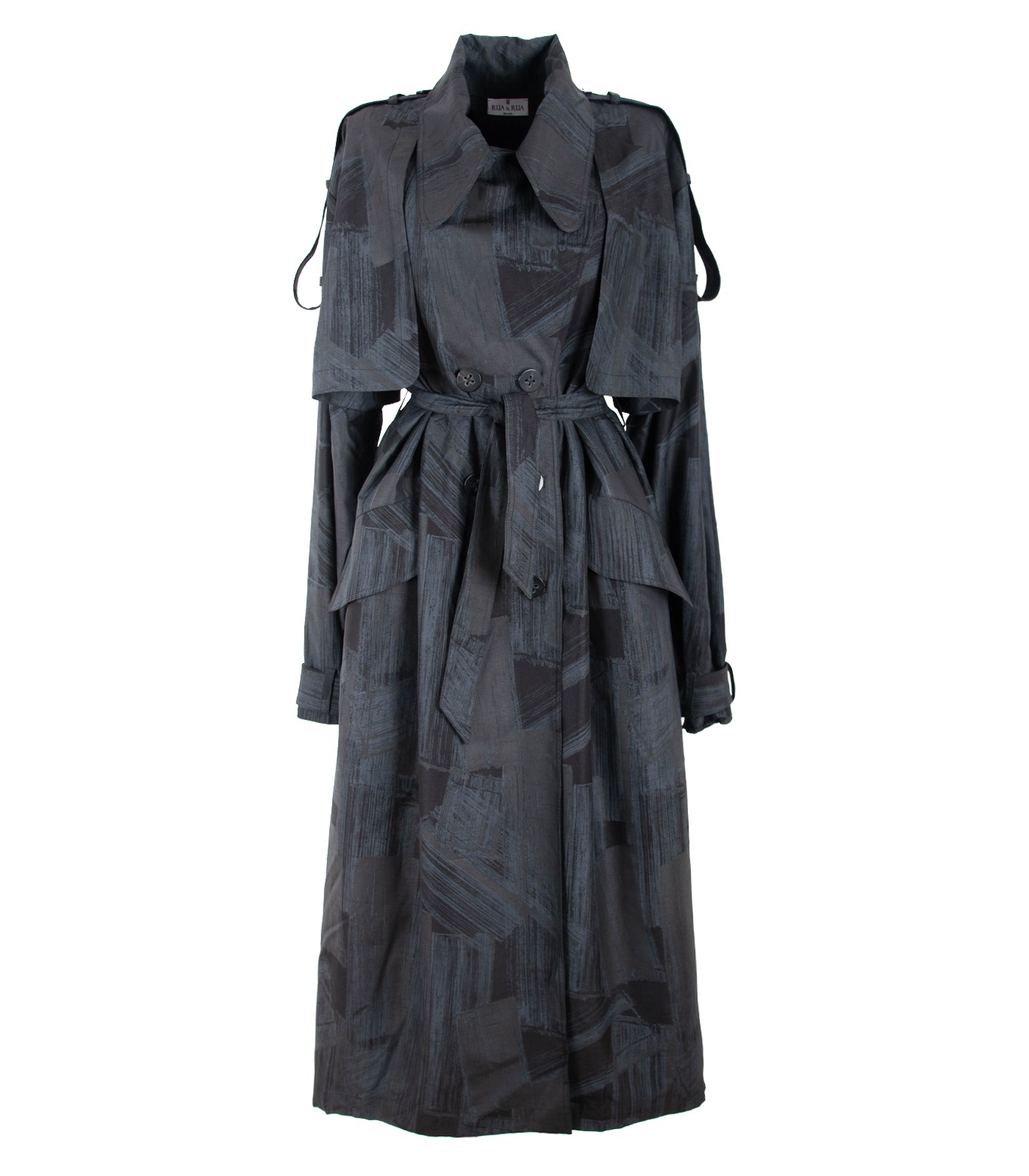 Oversized Silk Double-Breasted Trench Coat - Image 5