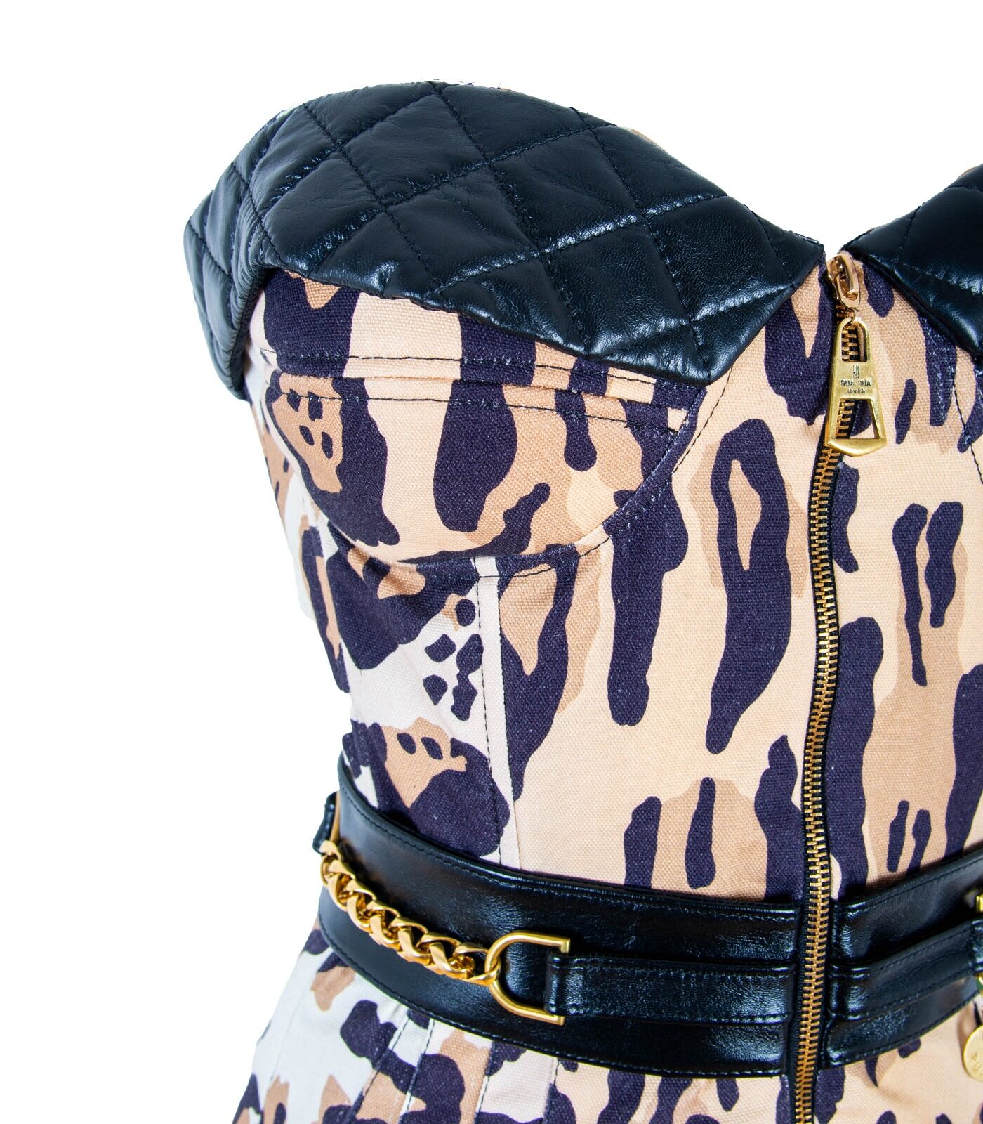 Cotton & Leather Corset Loose Fit Jumpsuit - Image 3