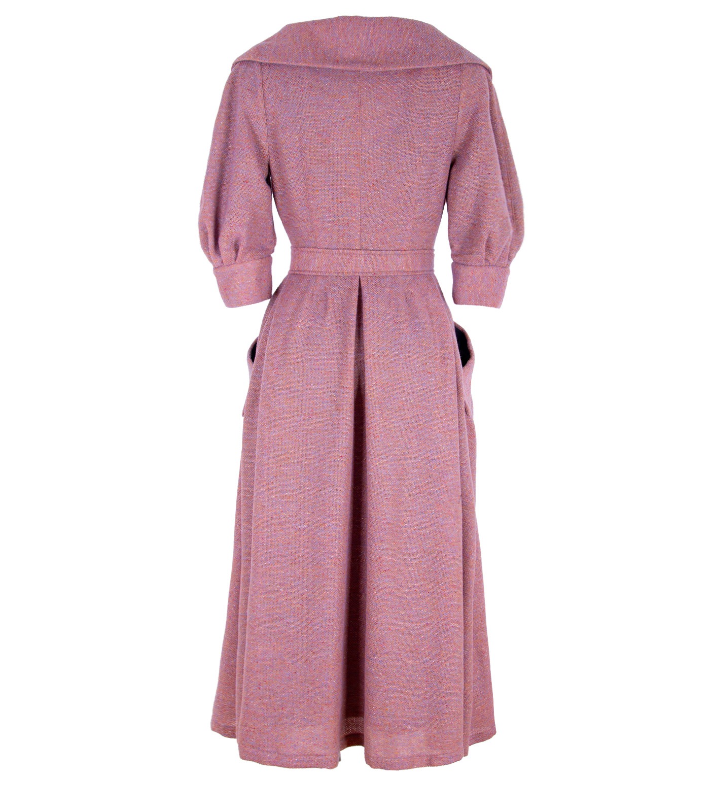 Wool Wrap Dress With Flower Decoration - Image 7