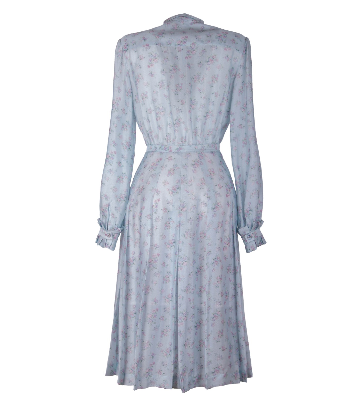Silk Pleat Dress With Flower Brooch - Image 8