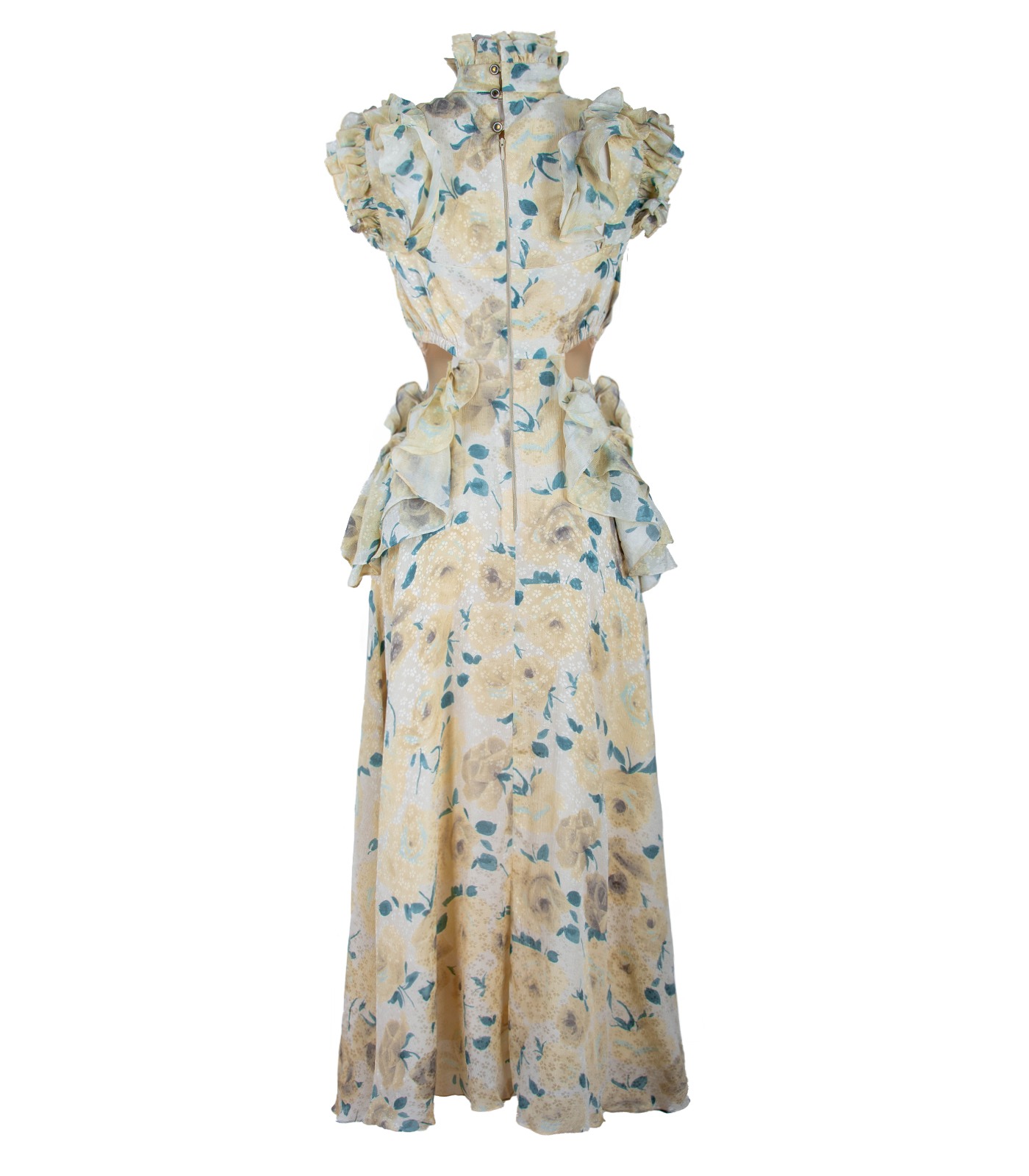 Silk Cut Out Ruffled Dress - Image 8