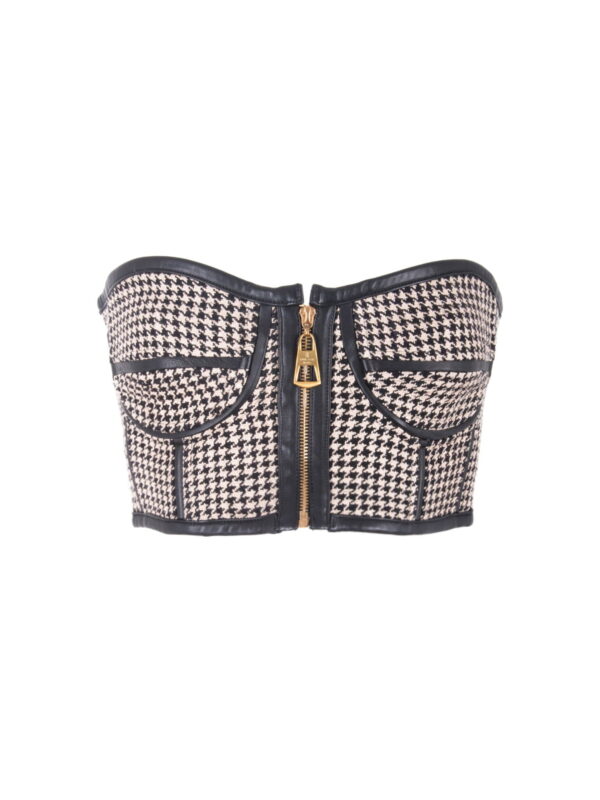 Women’s Silk & Leather Corset Top