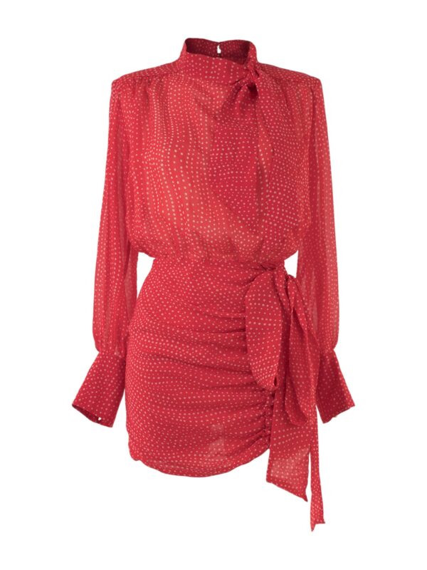 Draped Short Silk Dress