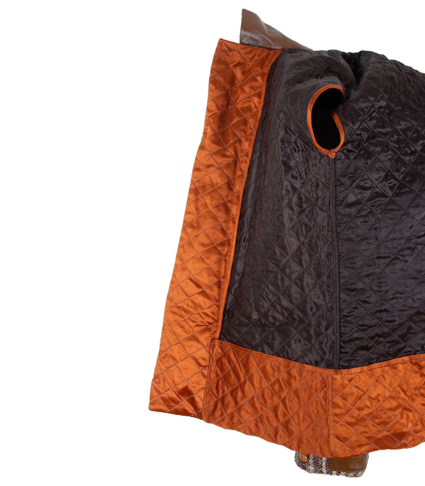 Oversized Tweed & Leather Blouson Jacket - Image 8