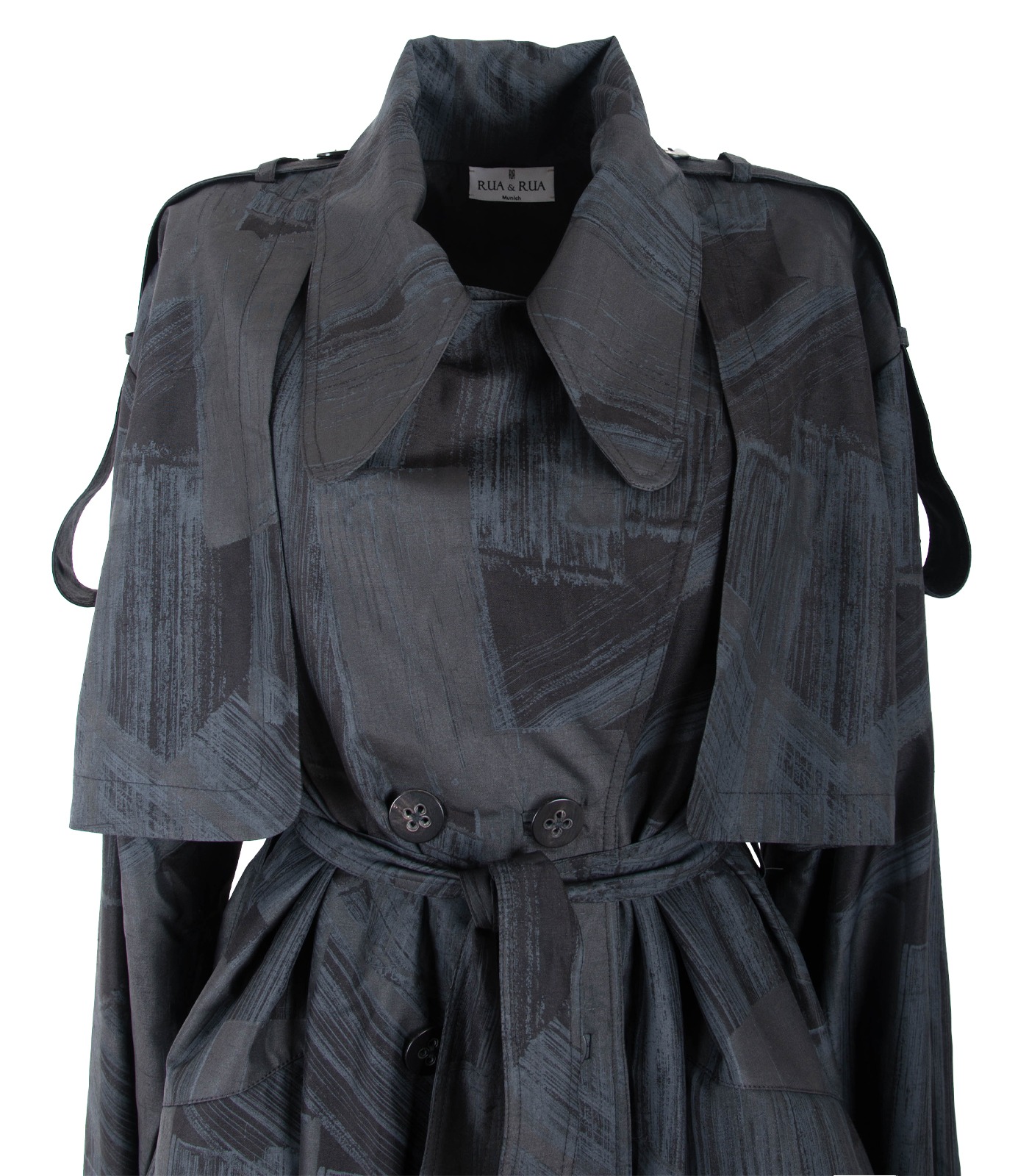 Oversized Silk Double-Breasted Trench Coat - Image 7