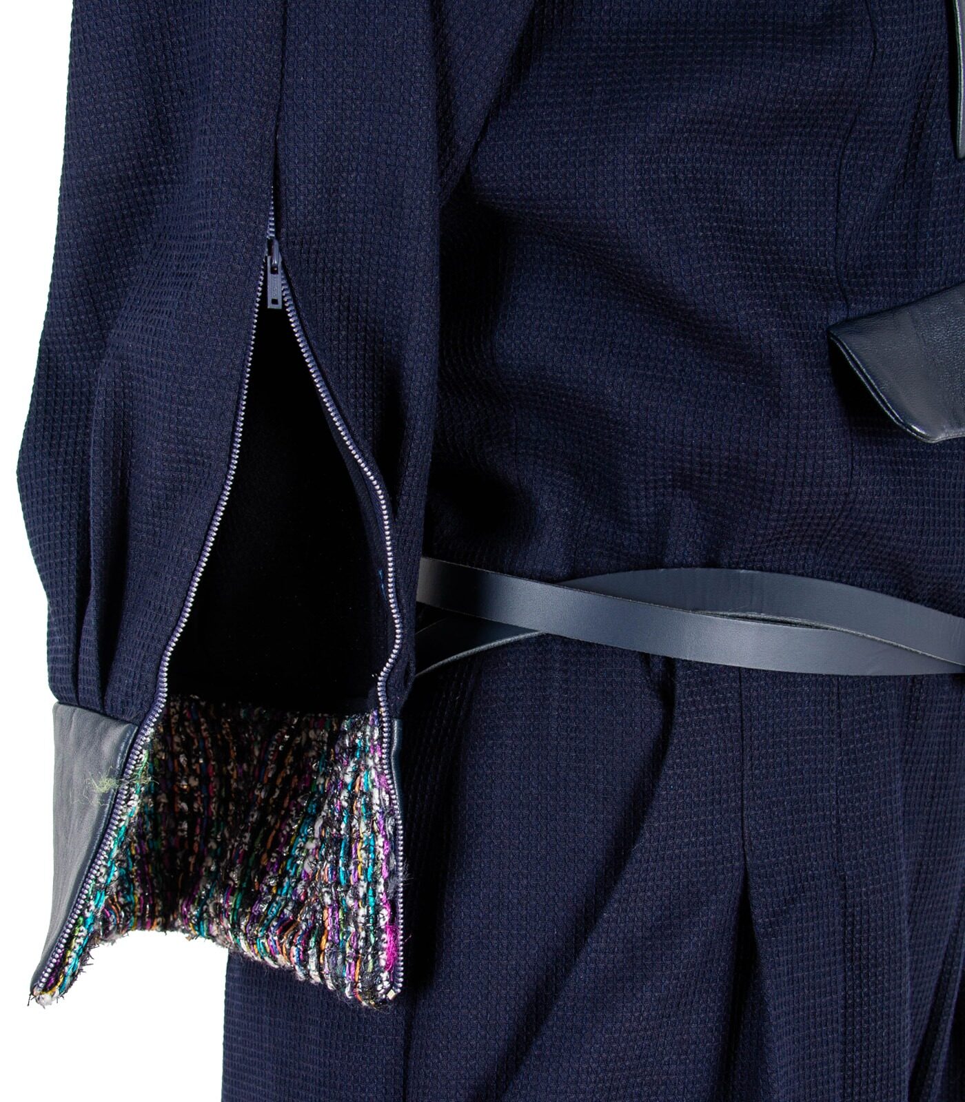 Cotton Leather & Bouclé Tweed Loose Fit Jumpsuit - Image 8
