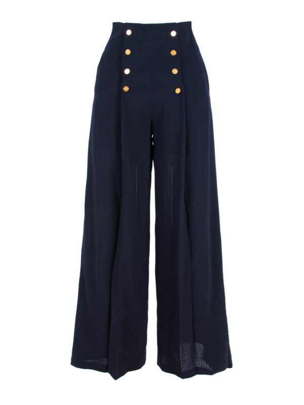 Wool High-Waisted Wide-Leg Trousers