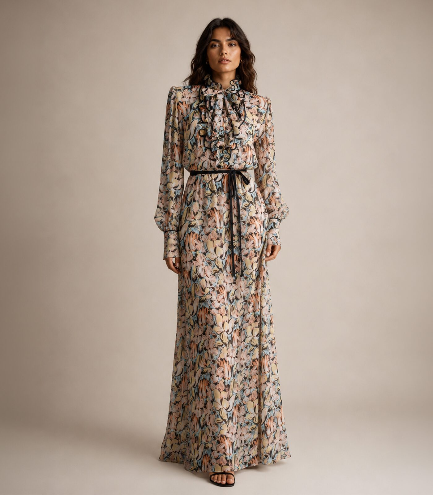 Long Floral Cocktail Dress - Image 2