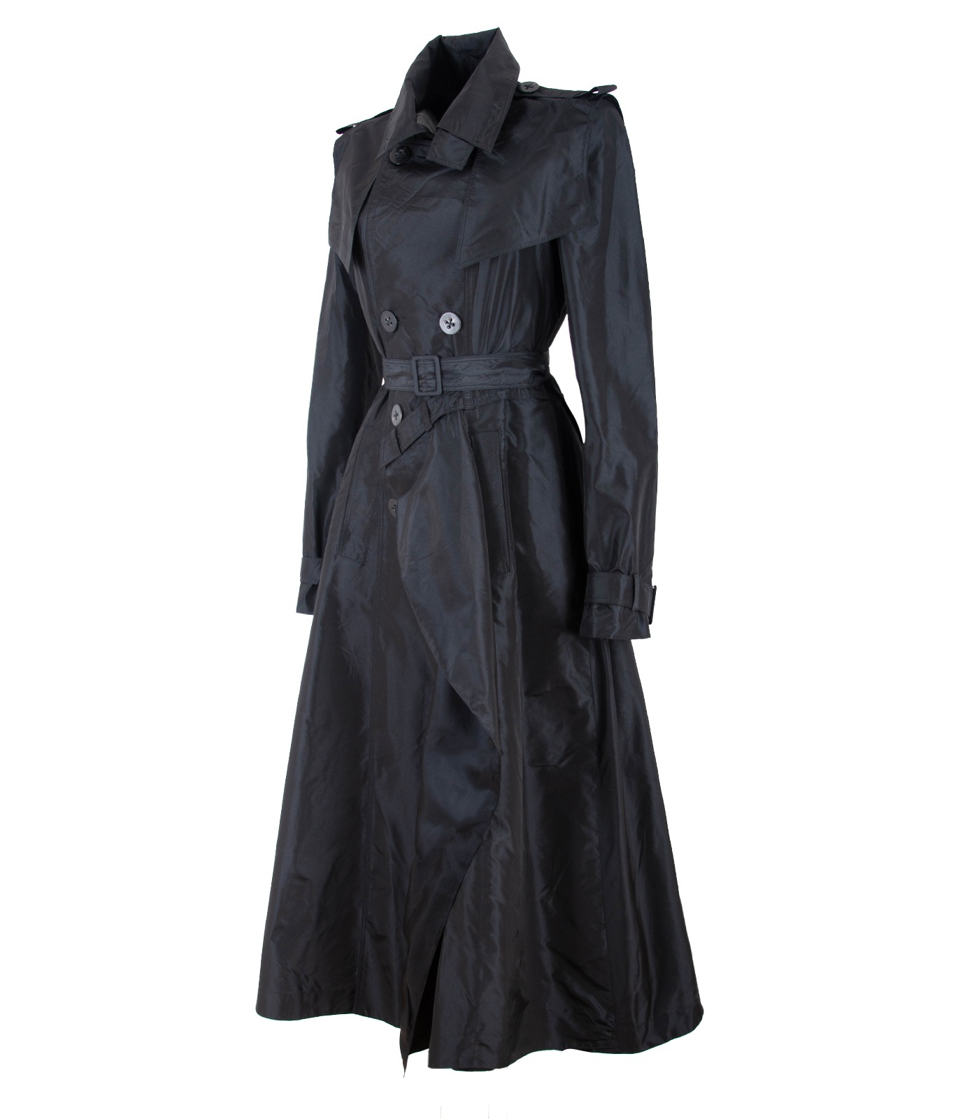 Silk Double-Breasted Trench Coat - Image 5