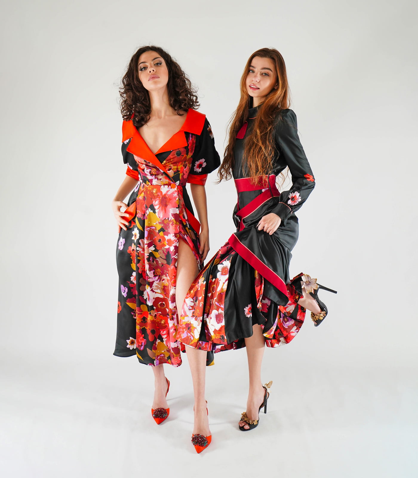 Dual-Fabric Silk Midi Dress - Image 7