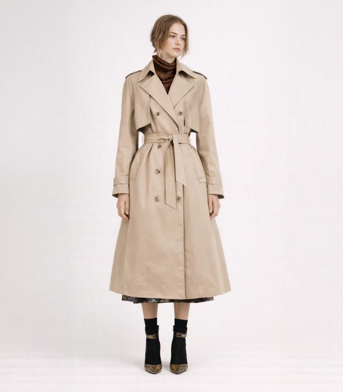 Cotton Double-Breasted Trench Coat - Image 2