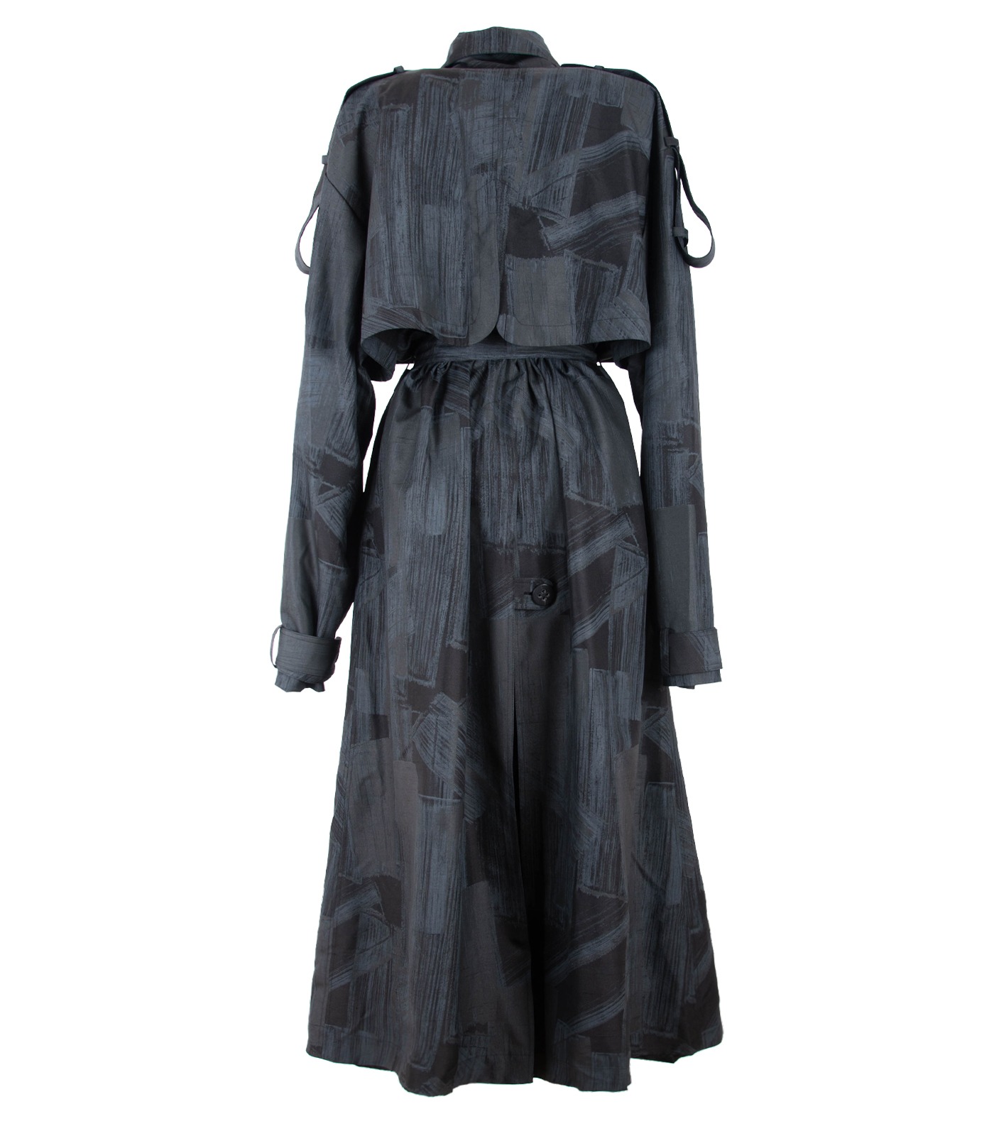 Oversized Silk Double-Breasted Trench Coat - Image 9
