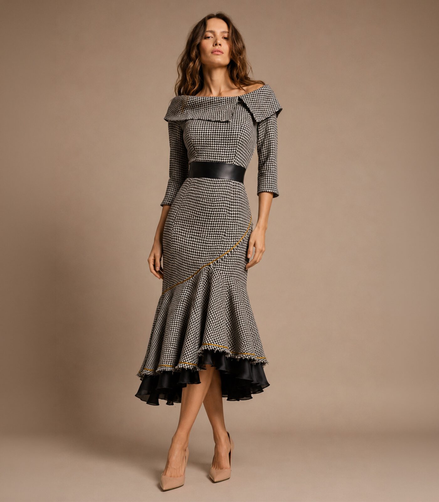 Asymmetrical Mermaid Off-Shoulder Silk Dress