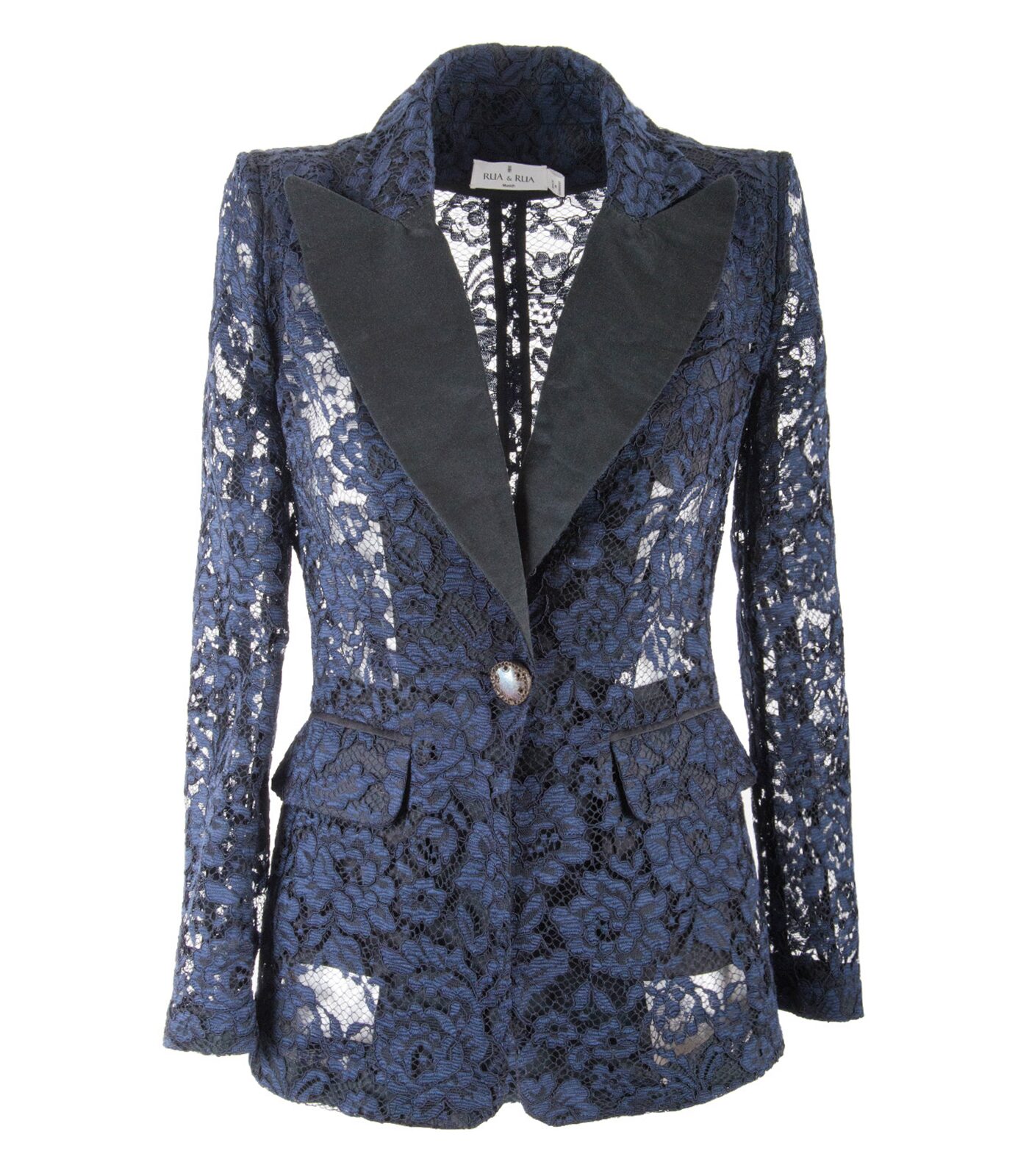 Classic One-Button Lace Jacket