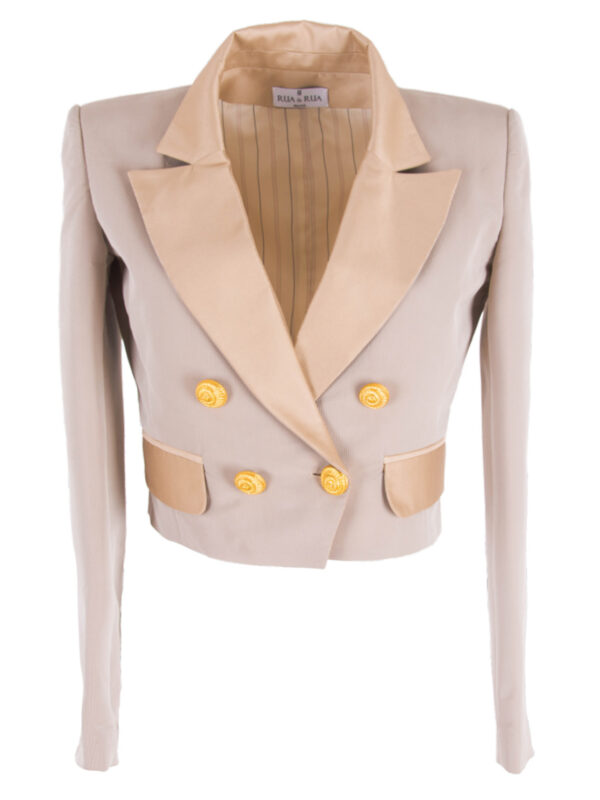 Silk Double-Breasted Short Jacket