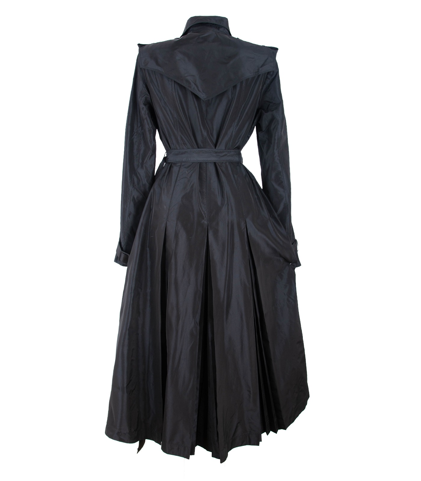 Silk Double-Breasted Trench Coat - Image 9