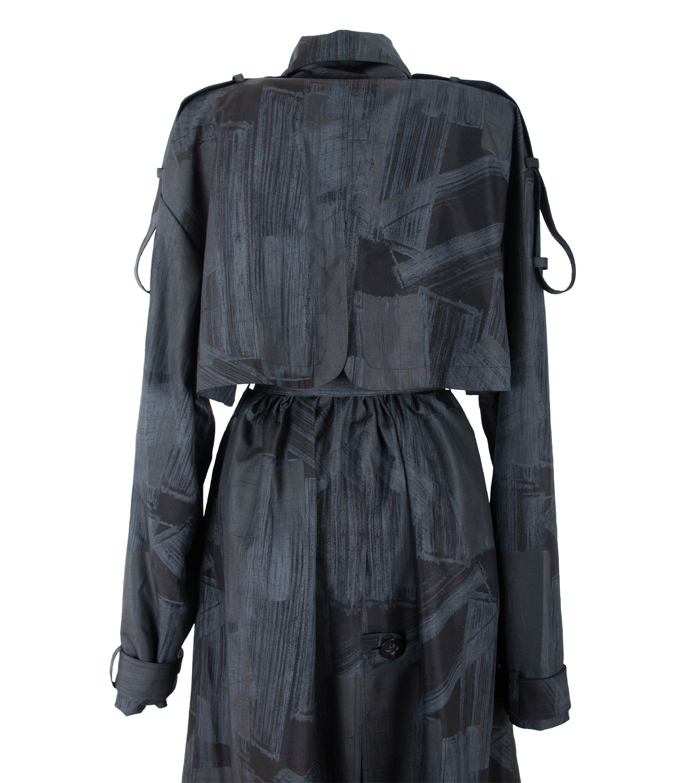 Oversized Silk Double-Breasted Trench Coat - Image 10
