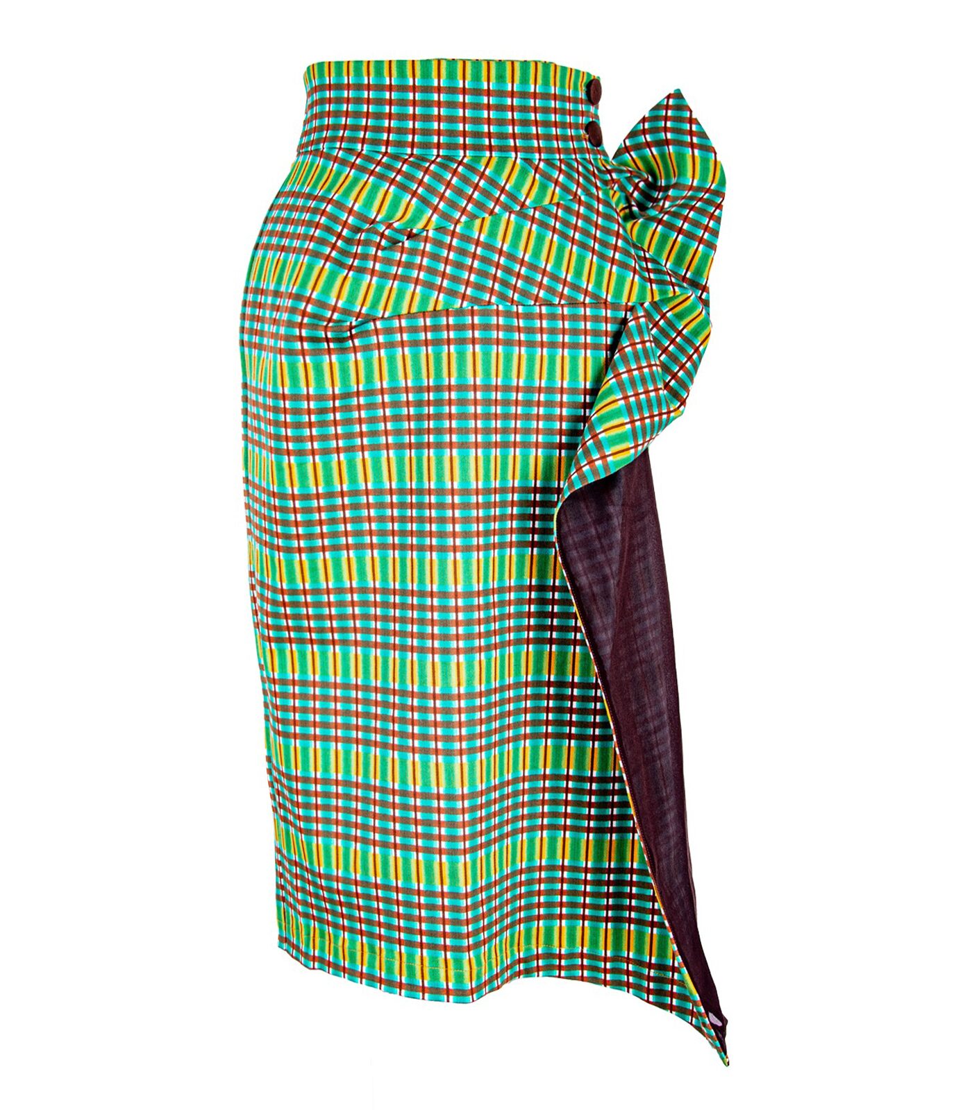 High-Waisted Asymmetrical Pencil Skirt